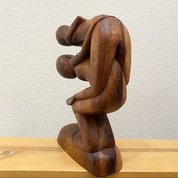 Ocean Blue Company Wood Carved Statue Sculpture Abstract Man Woman Yoga MCM - Picture 9 of 12